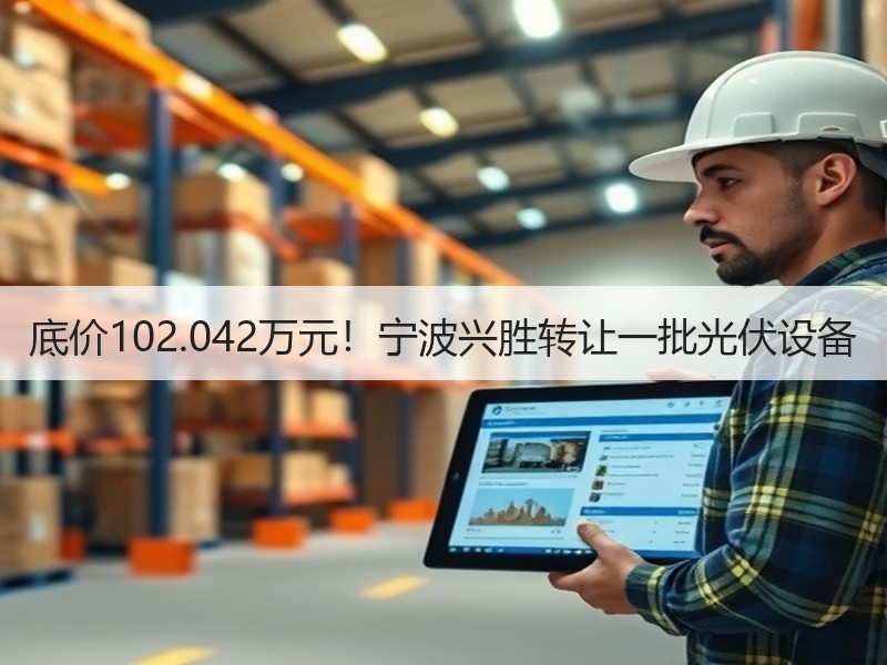 底价102.042万元！宁波兴胜转让一批