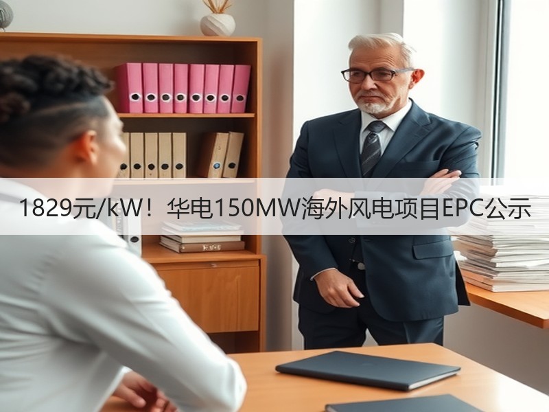 1829元/kW！华电150MW海外风电