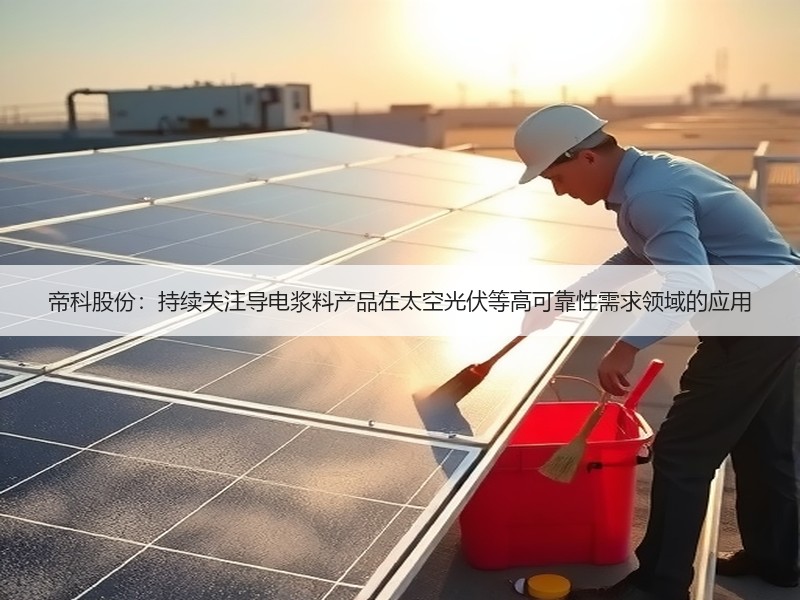 帝科股份：持续关注导电浆料产品在太空光伏