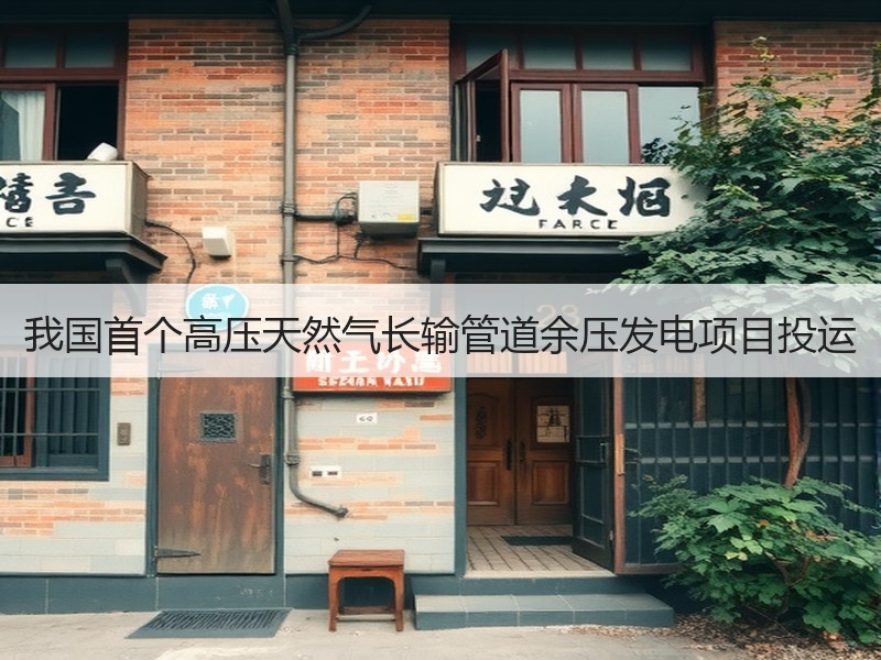 我国首个高压天然气长输管道余压发电项目投