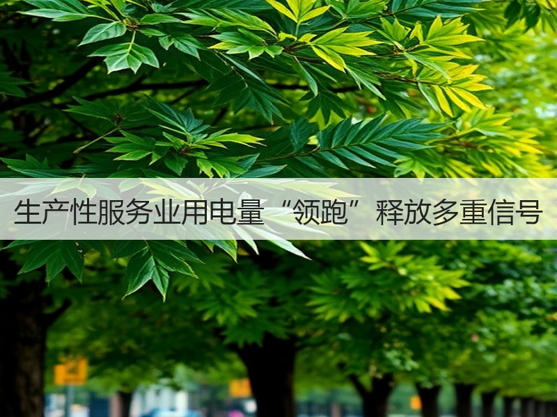 生产性服务业用电量“领跑”释放多重信号
