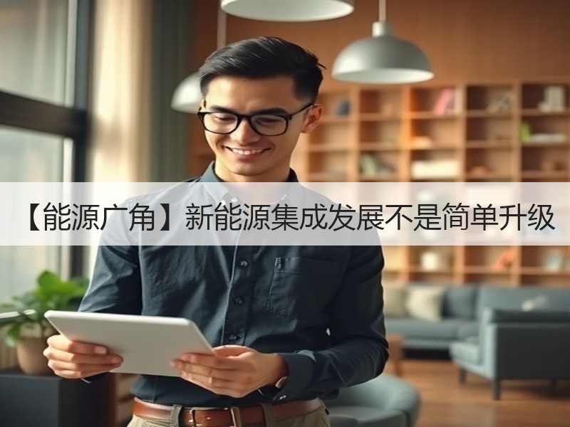 【能源广角】新能源集成发展不是简单升级