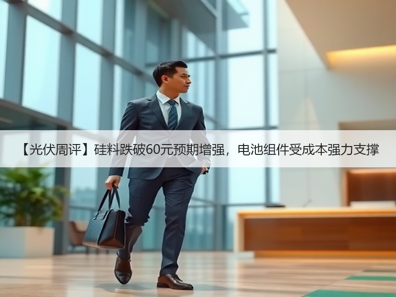 【光伏周评】硅料跌破60元预期增强，电池