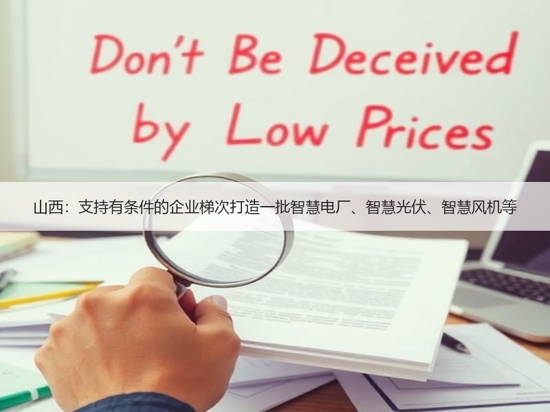 山西：支持有条件的企业梯次打造一批智慧电