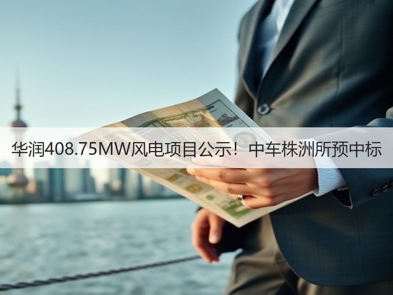 华润408.75MW风电项目公示！中车株