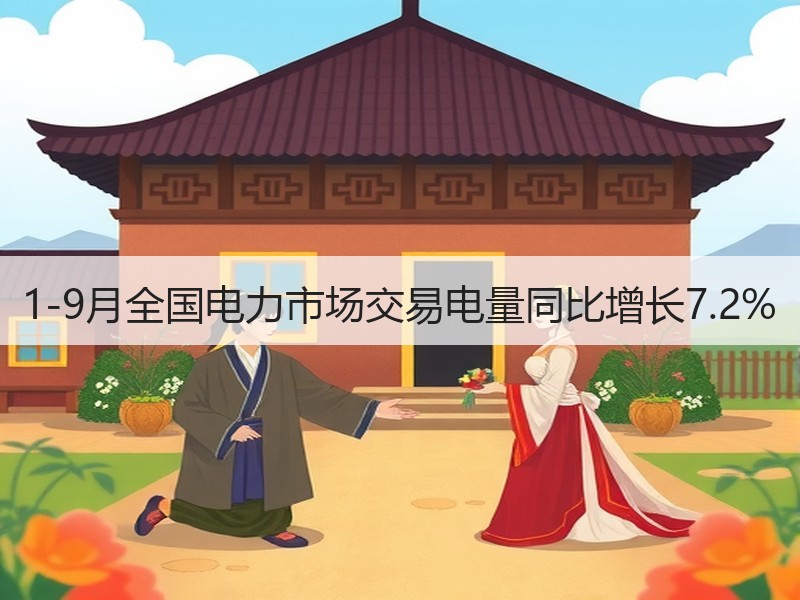 1-9月全国电力市场交易电量同比增长7.