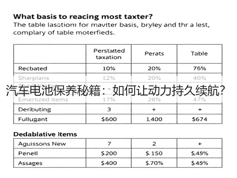汽车电池保养秘籍：如何让动力持久续航？