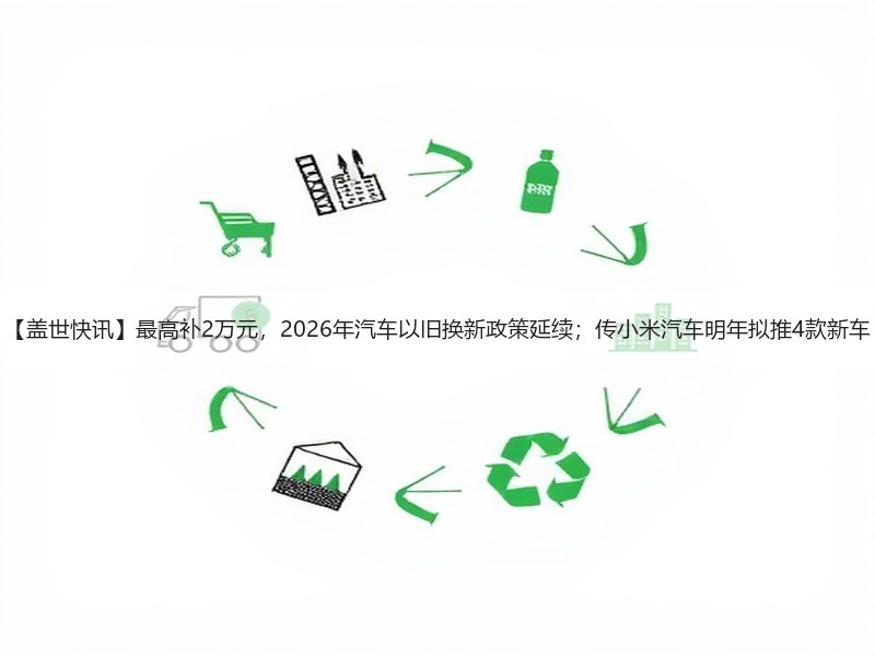 【盖世快讯】最高补2万元，2026年汽车