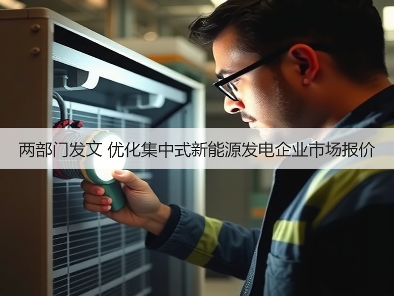 两部门发文 优化集中式新能源发电企业市场