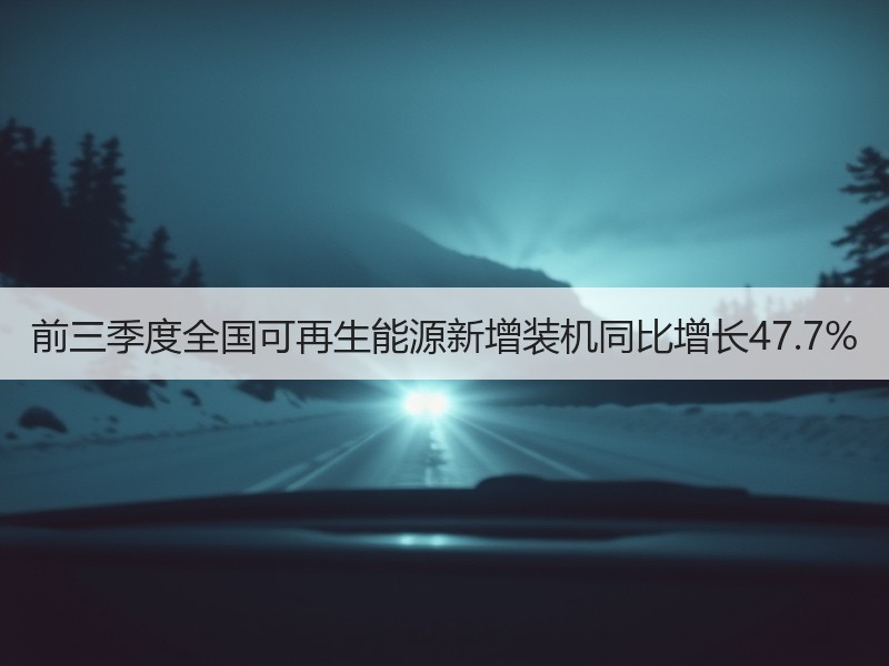 前三季度全国可再生能源新增装机同比增长4