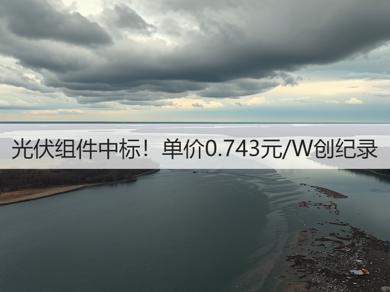 光伏组件中标！单价0.743元/W创纪录