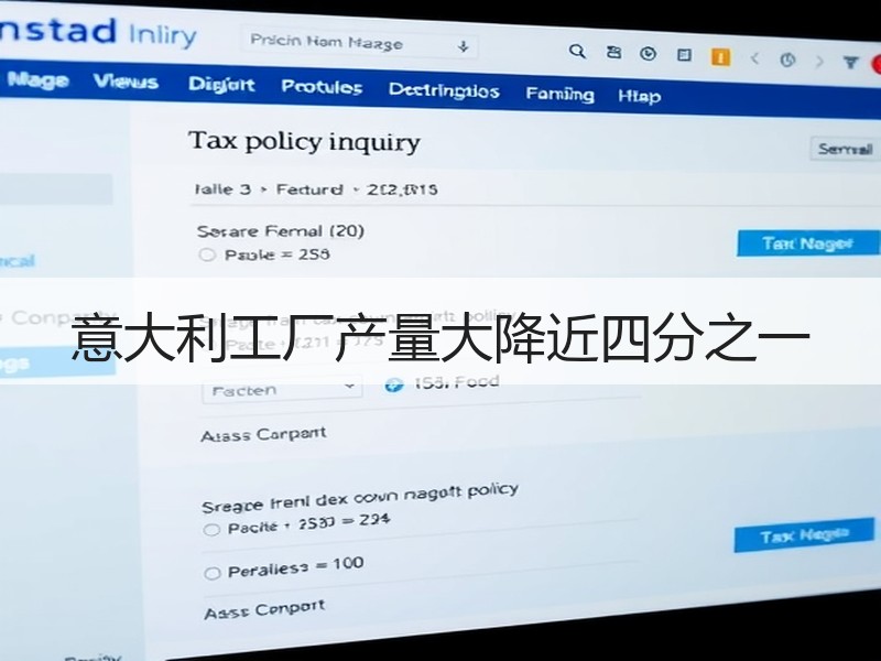 意大利工厂产量大降近四分之一