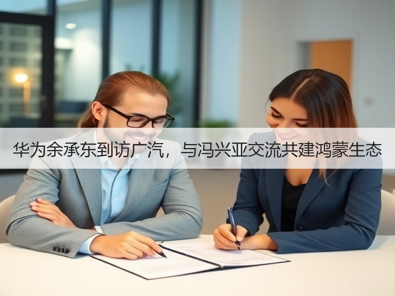 华为余承东到访广汽，与冯兴亚交流共建鸿蒙